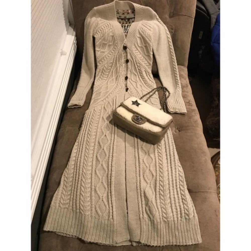 Rare Free People Bobble Bee Maxi Sweater M